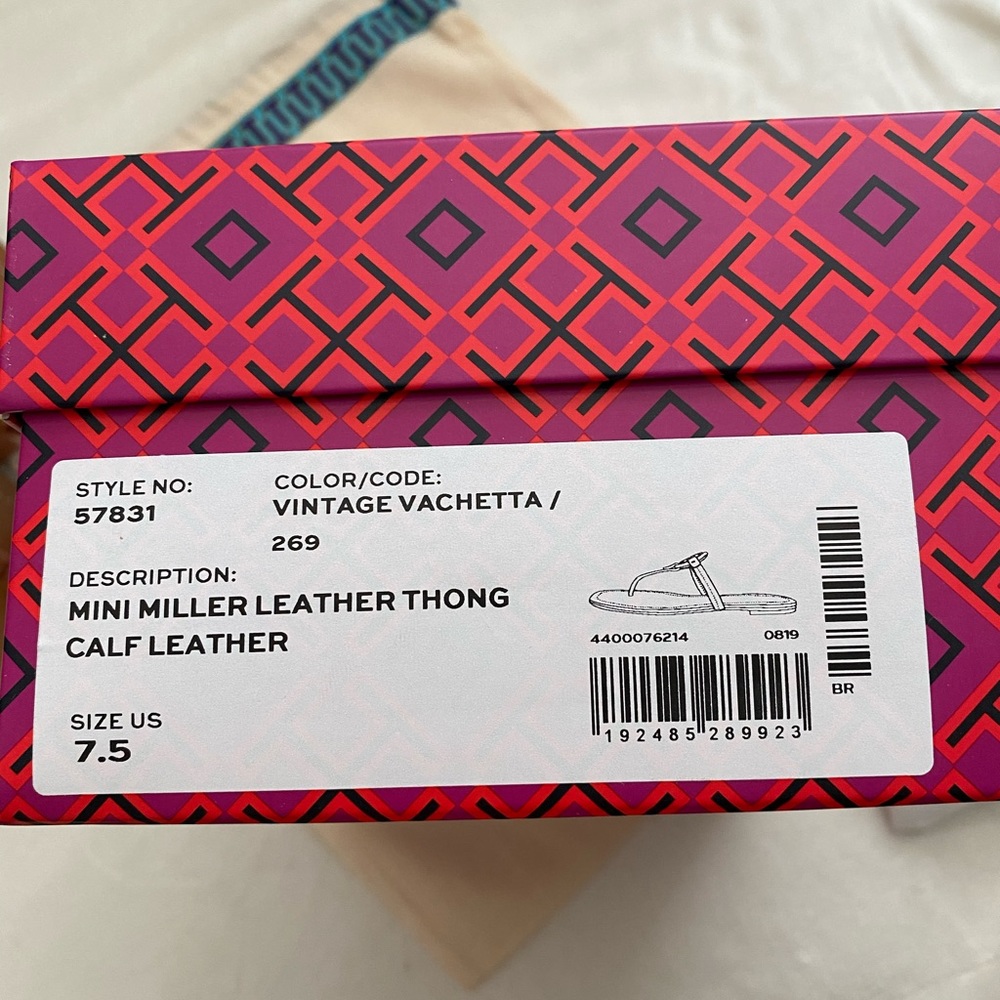 Tory Burch Mini Miller Leather Thong - Picture 10 of 12